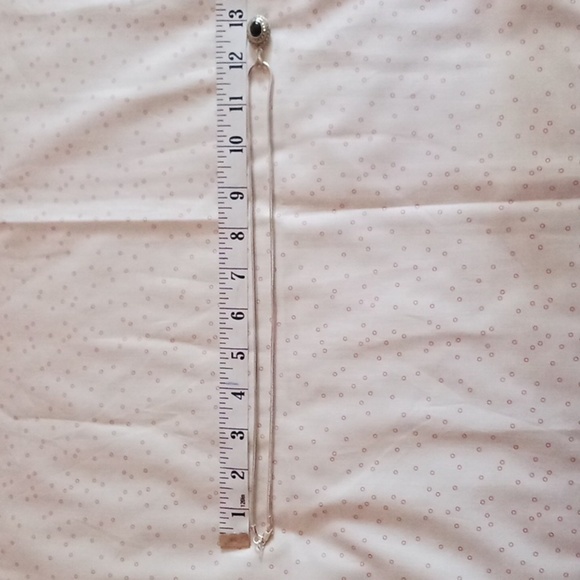 Vintage 925 Silver Onyx Stone Crystal Pendant Necklace - Picture 4 of 10